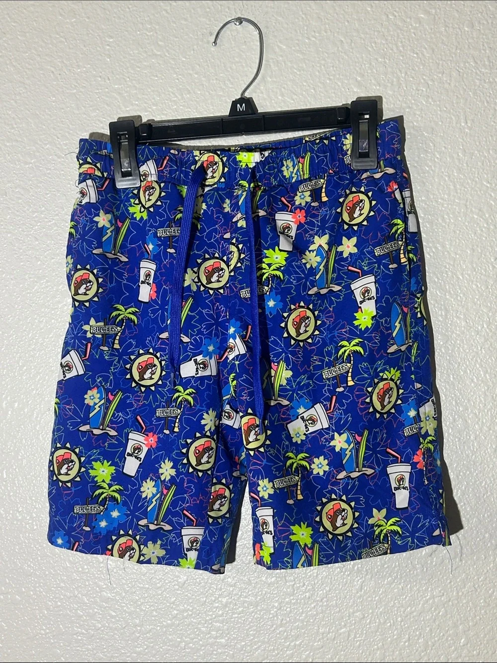 Boy’s Blue Buc-ee’s Tropical Swim Trunks - Sz Small